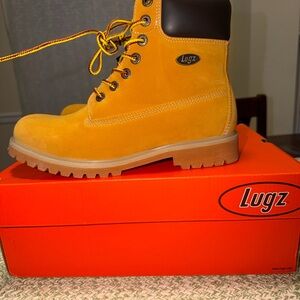 Lugz Mens Mustard Yellow Lace-Up Boots size 8 new!!